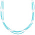 Turquoise 3-Strand Liquid Silver Heishi Bead Necklace KX120937